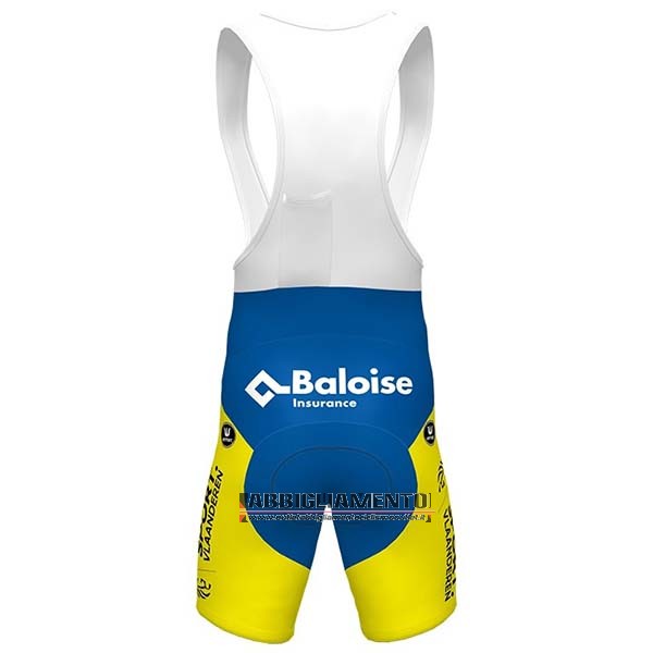 Abbigliamento Sport Vlaanderen-baloise 2020 Manica Corta e Pantaloncino Con Bretelle Bianco Giallo Blu - Clicca l'immagine per chiudere